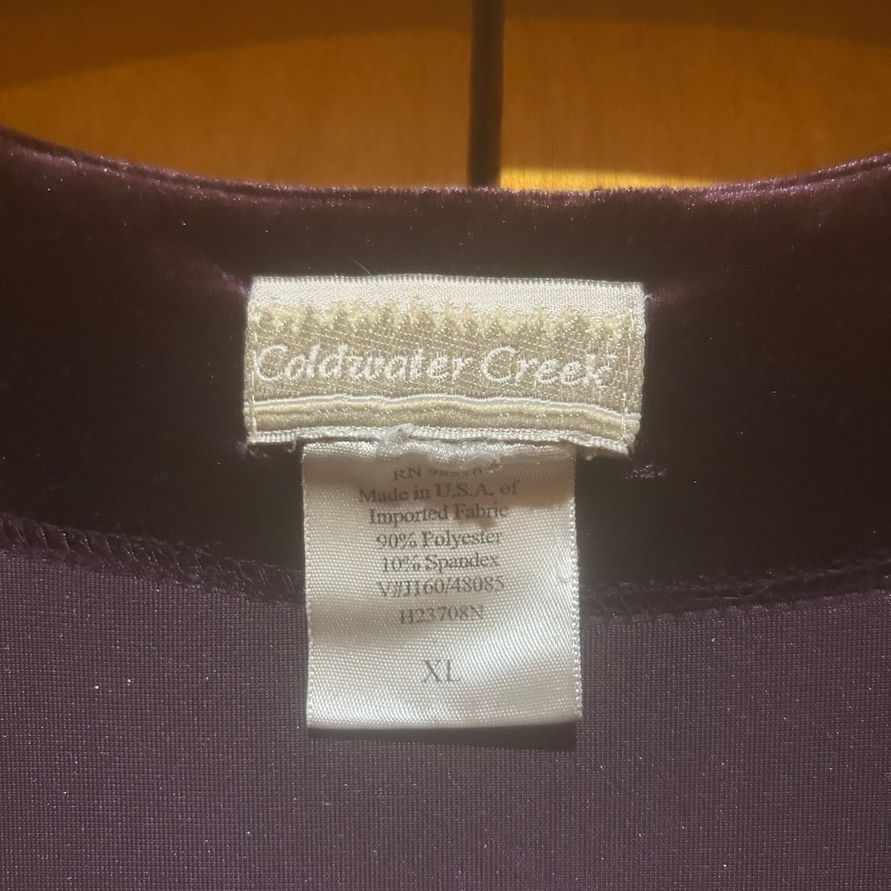 Coldwater Creek Dress Womens XL Dark Purple Velvet Maxi‎ Whimsigoth Goth Witchy - Picture 2 of 9